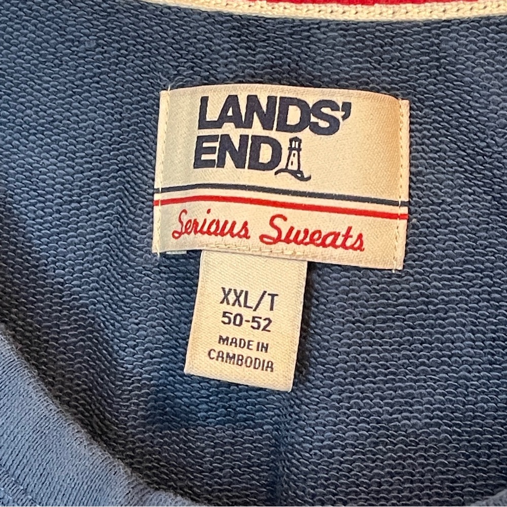 Lands End Serious Sweats Crewneck Sweatshirt Cozy Lounge Comfy - Picture 3 of 4